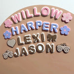 Custom Name Magnets + Magnetic Wall Decal | Personalised Kids Play Wall - Smartypals