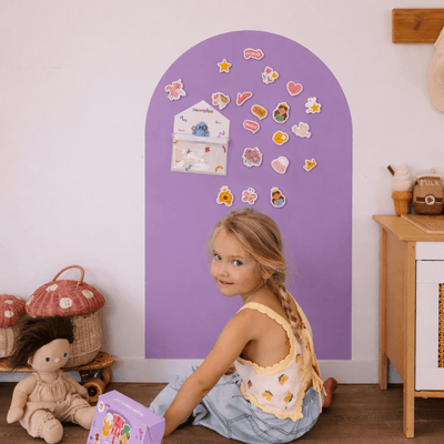 Purple Magnetic Playwall in kids room