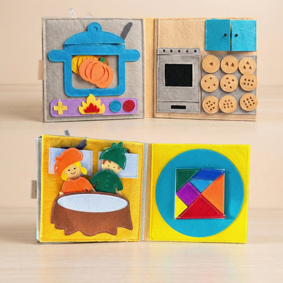 2 Pack Felt Busy Book Bundle | Screen - Free Activity Books for Kids - Smartypals