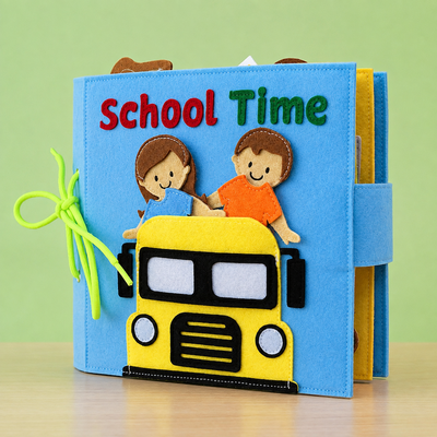School Time Felt Busy Book | Screen-Free Educational Activity Book for Kids