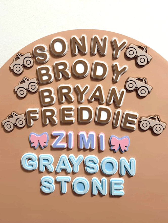 Custom Name Magnets + Magnetic Wall Decal | Personalised Kids Play Wall - Smartypals
