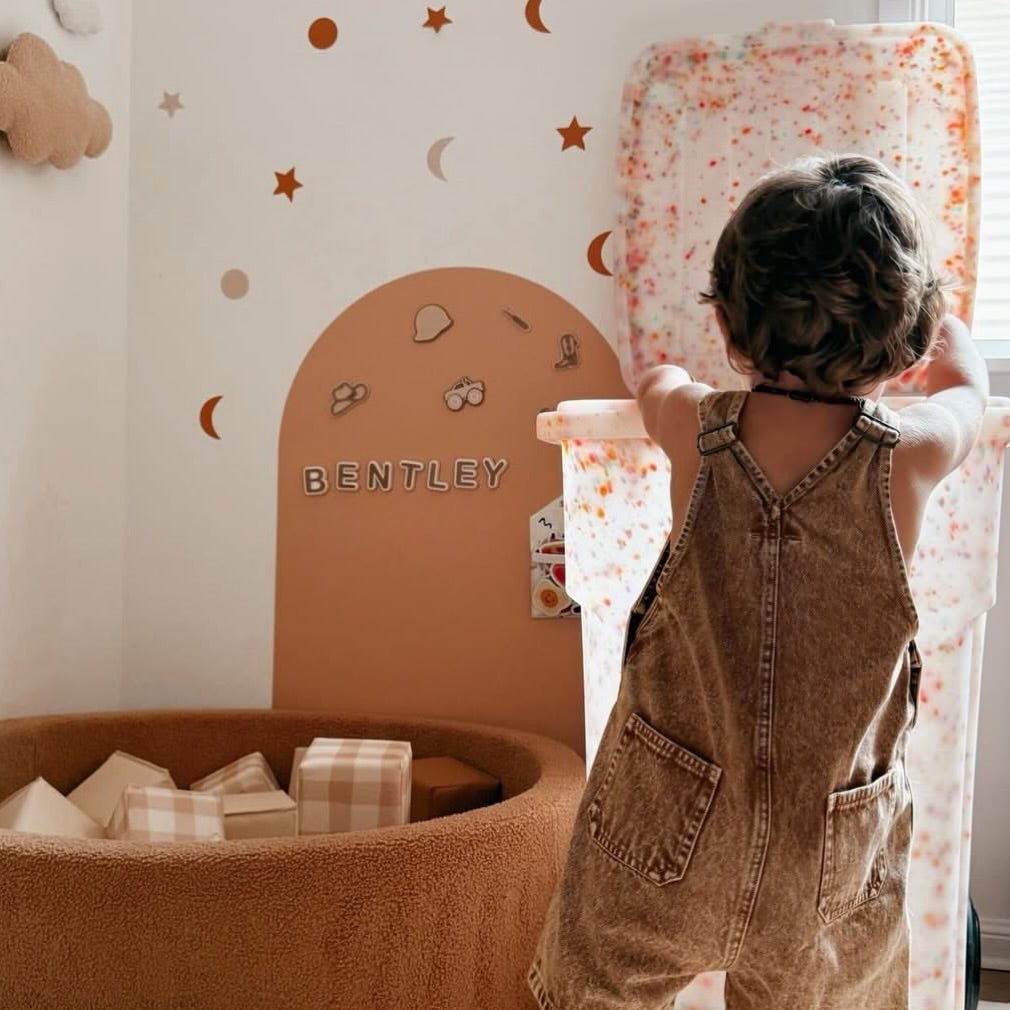 Custom Name Magnets + Magnetic Wall Decal | Personalised Kids Play Wall - Smartypals